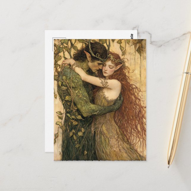 Pan und Fairy Postkarte (Vorderseite/Rückseite Beispiel)