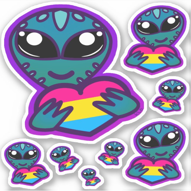 Pan und Proud Alien Stickers Aufkleber (Vorderseite)