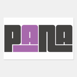 Pana Black und Lila Rechteckiger Aufkleber