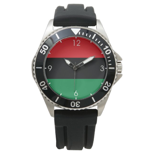 Panafrikanische Flagge Armbanduhr (Vorderseite)