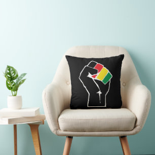 Panafrikanische Flagge Faust, Afroamerikanische Sc Kissen