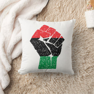 Panafrikanische Flagge Faust, Afroamerikanische Sc Kissen