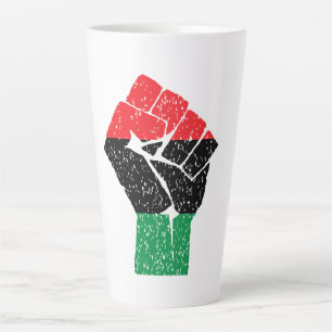 Panafrikanische Flagge Faust, Afroamerikanische Sc Milchtasse