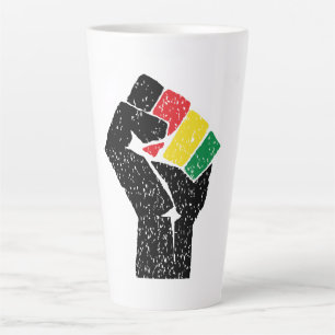 Panafrikanische Flagge Faust, Afroamerikanische Sc Milchtasse