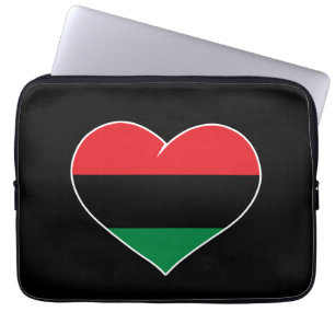 Panafrikanische Flagge Herz Afroamerikaner Schwarz Laptopschutzhülle