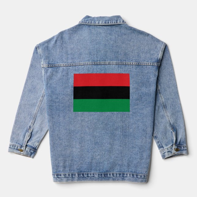 Panafrikanische Flagge Jeansjacke (Rückseite)