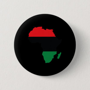Panafrikanische Unia-Flagge Karte Kontinent Schwar Button