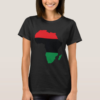 Panafrikanische Unia-Flagge Karte Kontinent Schwar T-Shirt