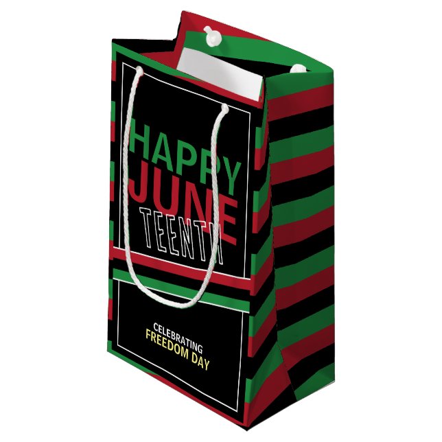 Panafrikanisches Flaggendesign, 19. Jubiläumsfeier Kleine Geschenktüte (Vorderseite Schrägansicht)