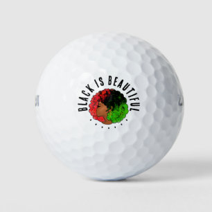 Panafrikanisches schwarzes Mädchen Frau rot grün S Golfball