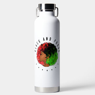 Panafrikanisches schwarzes Mädchen Frau rot grün S Trinkflasche