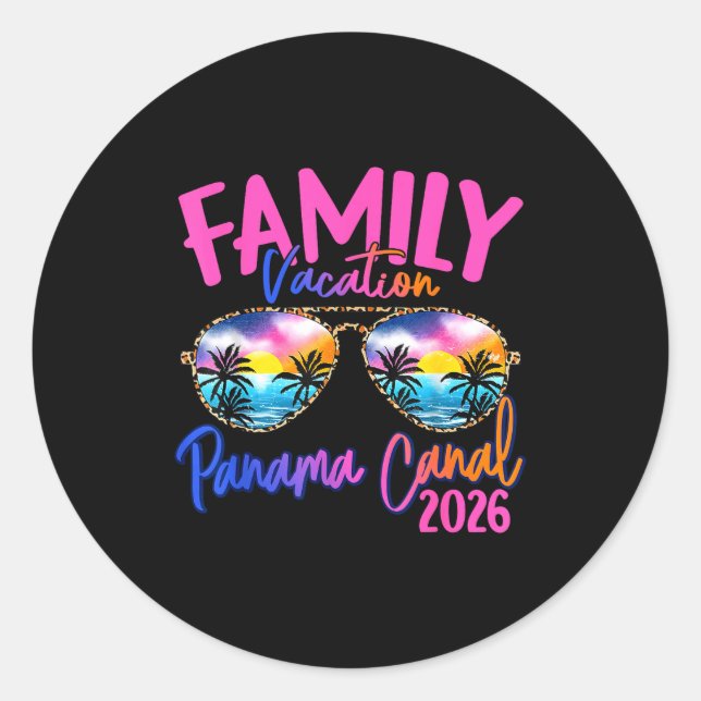 Panama C Vacation 2026 Souvenir Matching Family Gr Runder Aufkleber (Vorderseite)