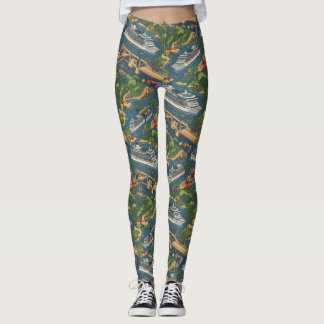 Panama Canal Cruise Tropical Passage Design Leggings