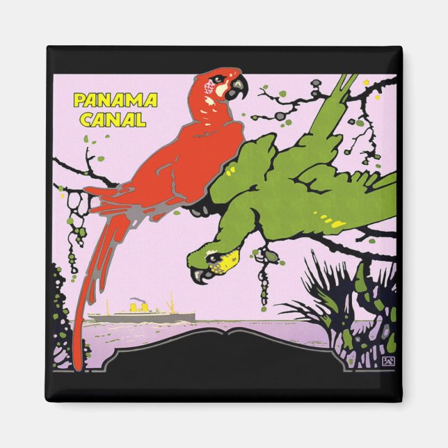 Panama Canal Parrots Magnet (Vorne)