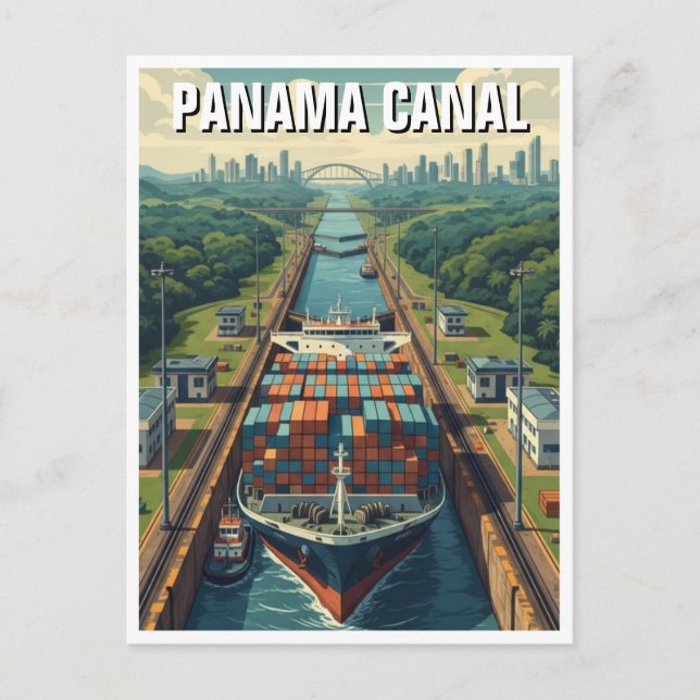Panama Canal Travel Postkarte (Vorderseite)