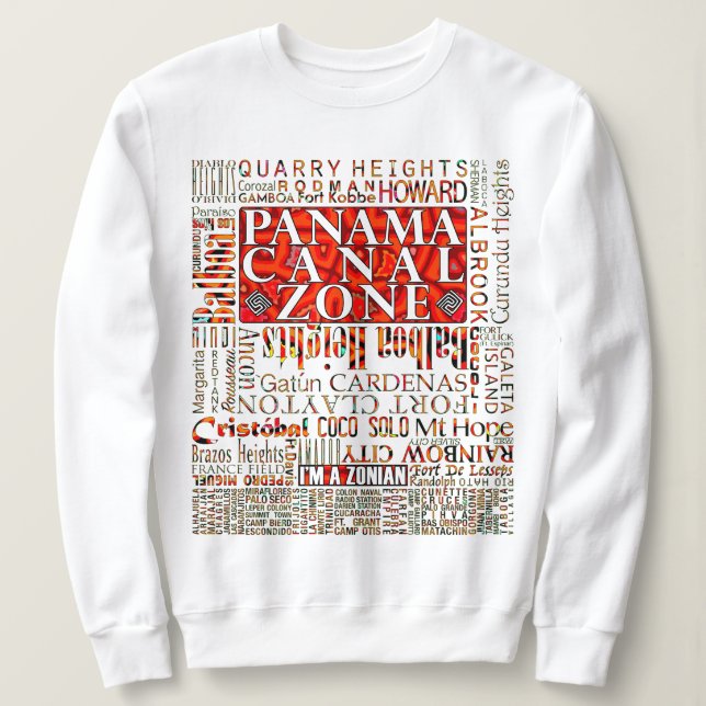 Panama Canal Zone Locations w/Mola Design Sweatshirt (Design vorne)