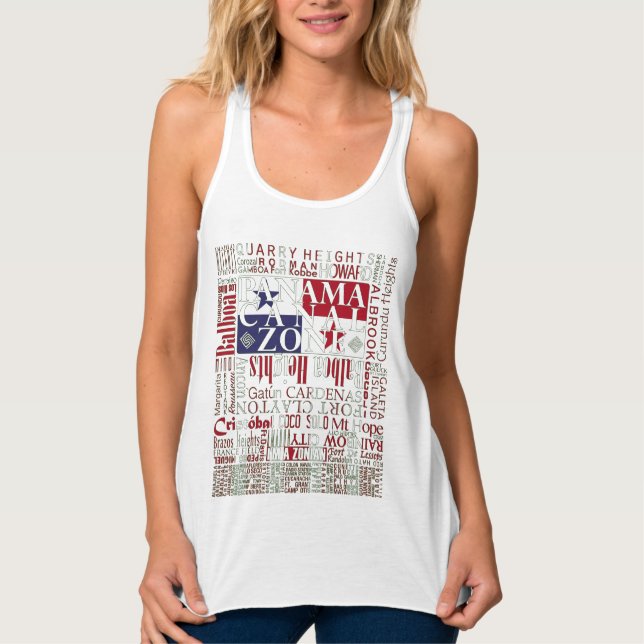Panama Canal Zone Position mit Farben Tank Top (Vorderseite)