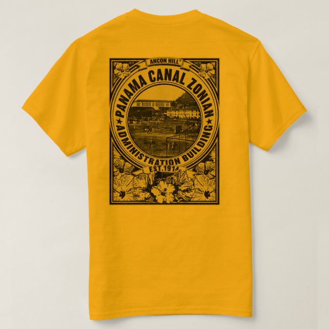 Panama Canal Zonian, Gebäude Verwaltung T-Shirt (Design Rückseite)