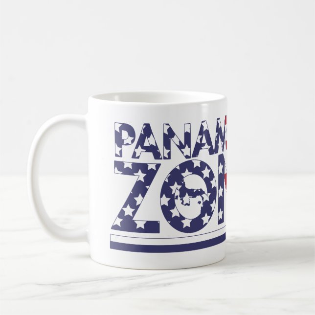 Panama Canal Zonian Patriotic Kaffeetasse (Links)