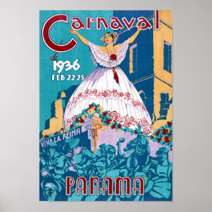 Panama Carnival Vintage Reiseplaner Neu Poster