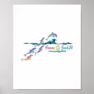 Panama City Beach Florida Bunter Delfinliebhaber B Poster