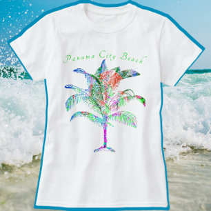 Panama City Beach Florida farbenfrohe Bright Palm T-Shirt
