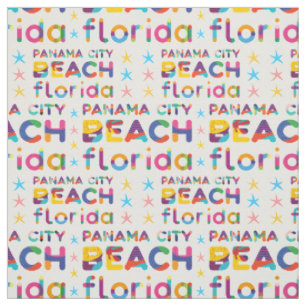 Panama City Beach, Florida. Farbiges Textmuster Stoff