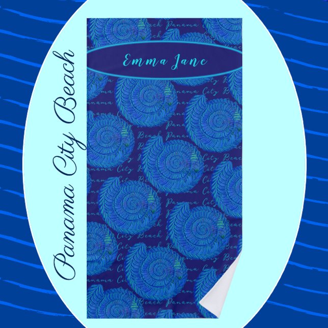 Panama City Beach Florida Hübsch Blue Muscheln Strandtuch (Von Creator hochgeladen)