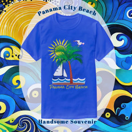Panama City Beach Florida Palm Sailboat und Sun T- T-Shirt