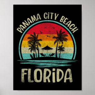 Panama City Beach Florida Palm Tree Family Summer Poster