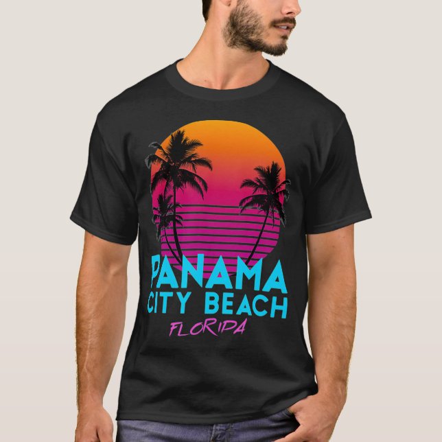 Panama City Beach Florida Retro 80er T-Shirt (Vorderseite)