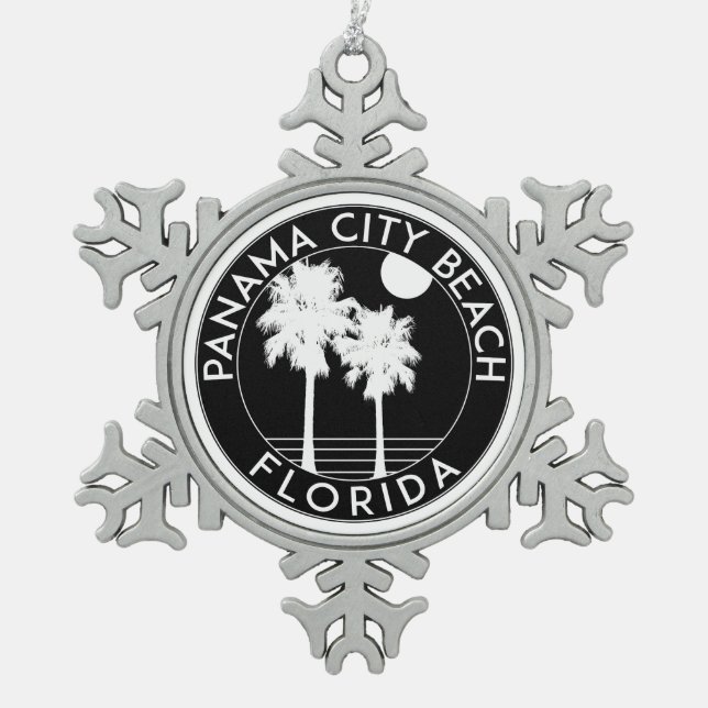 Panama City Beach Florida Schneeflocken Zinn-Ornament (Vorderseite)