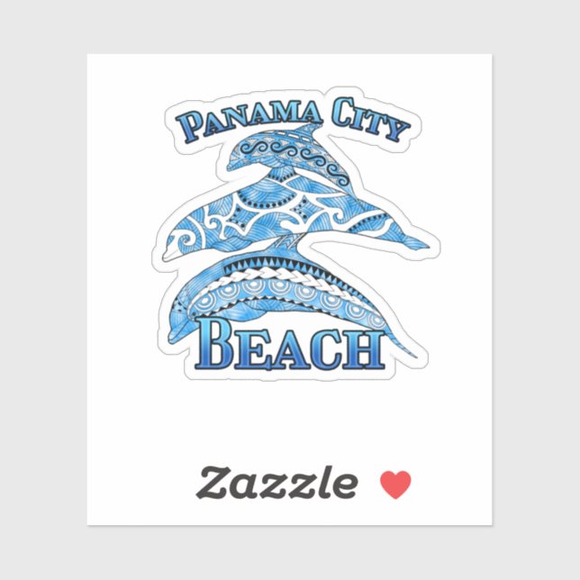 Panama City Beach Florida Vacation Delphine Aufkleber (Blatt)
