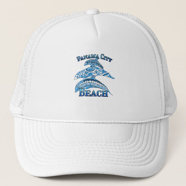Panama City Beach Florida Vacation Delphine Truckerkappe (Vorderseite)