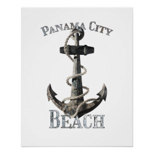 Panama City Beach Florida Vacation Nautical Anchor Poster