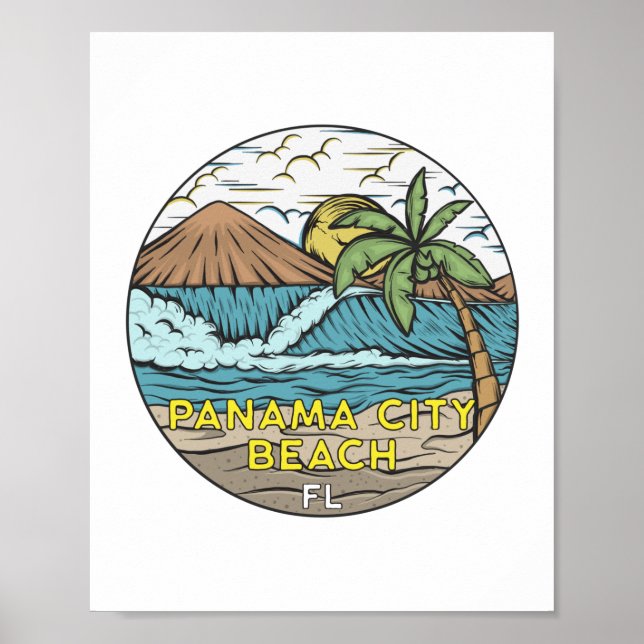 Panama City Beach Florida Vintag Poster (Vorne)