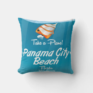 Panama City Beach Florida Vintage Reiseplakat. Kissen