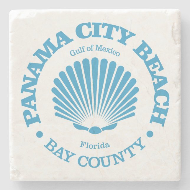 Panama City Beach (Muschel) Steinuntersetzer (Vorderseite)