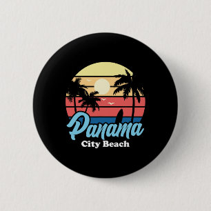 Panama City Beach Surfer Surfen Souvenir Retro Button