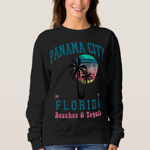 Panama City Florida Sunset Tequila Beach Palm Tree Sweatshirt