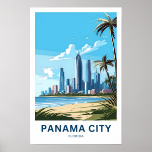 Panama City Florida Travel Print Poster