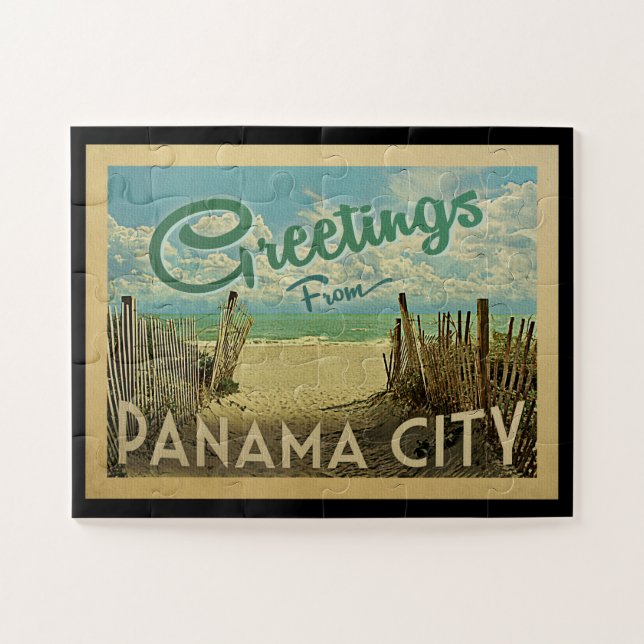 Panama City Jigsaw Puzzle Beach Vintage Reise (Horizontal)