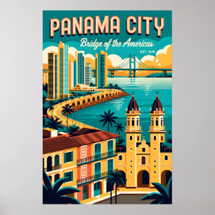 Panama City Retro-Reiseposter-Kunst Poster