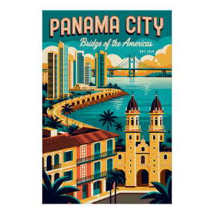 Panama City Retro-Reiseposter-Kunst Poster