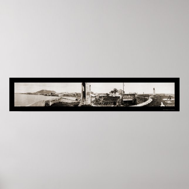 Panama City Sea Wall Foto 1913 Poster (Vorne)