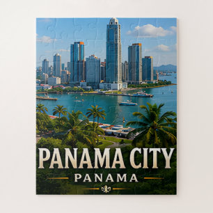 Panama City Skyline und Kanal Wunder