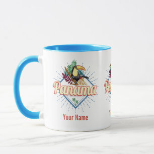 Panama City Tukan Retro Palmen Vintage Tasse