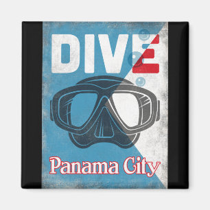 Panama City Vintage Tauchmaske Magnet