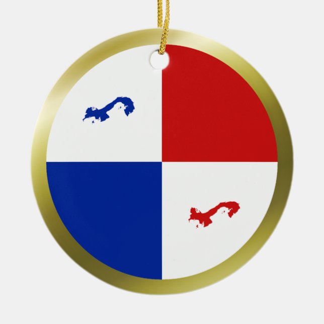 Panama-Fahnen-Verzierung Keramik Ornament (Vorne)