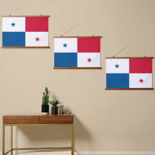 Panama-Flagge Wandteppich Mit Holzrahmen